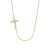 Product image 1 of the product “Necklace “Sideways Cross with Stones” in 585 Yellow Gold with Cubic Zirconia ”