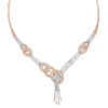 Product image 1 of the product “Necklace “Intertwined Rings with Fringes” in 585 Two-Tone Gold with Cubic Zirconia ”