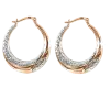 Product image 1 of the product “Hoop Earrings “Wide Diamond-Cut” in 585 Two-Tone Gold, Ø 26 mm ”