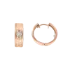 Product image 1 of the product “Hoop Earrings “Matte with Solitaire” in 585 Rose Gold with Cubic Zirconia ”
