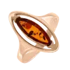 Product image 1 of the product “Women's Ring “Amber Navette in Frame” in Gold-Plated 925 Sterling Silver with Amber ”