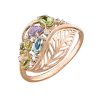 Artikelbild 1 des Artikels “Damenring „Blattmuster mit bunten Steinen“ aus 585 Rotgold mit Zirkonia und Topas “