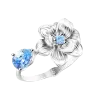 Artikelbild 1 des Artikels “Damenring „Blüte mit Tropfen“ aus 925 Silber mit Zirkonia “