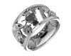 Product image 1 of the product “Women's Ring “Wide with Animal Motifs” in 925 Sterling Silver ”