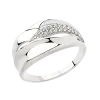 Product image 1 of the product “Women's Ring “Wide with Wave and Pavé” in 925 Sterling Silver with Cubic Zirconia ”