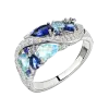 Artikelbild 1 des Artikels “Damenring „Bunte Tropfen im Schwung“ aus 925 Silber mit Zirkonia “