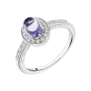 Artikelbild 1 des Artikels “Damenring „Cabochon im Steinkranz“ aus 925 Silber mit Zirkonia und Amethyst “