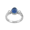 Artikelbild 1 des Artikels “Damenring „Cabochon mit zwei Steinen“ aus 925 Silber mit Zirkonia und Katzenauge “