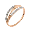 Product image 1 of the product “Women's Ring “Double Band with Stone Rows” in 585 Rose Gold with Cubic Zirconia ”