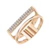 Product image 1 of the product “Women's Ring “Double Hoop with Stone Bar” in 585 Rose Gold with Cubic Zirconia ”