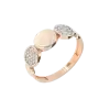 Product image 1 of the product “Women's Ring “Three Discs” in 585 Rose Gold with Cubic Zirconia ”