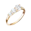 Product image 1 of the product “Women's Ring “Three Stones” in 585 Yellow Gold with Cubic Zirconia ”