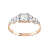 Product image 1 of the product “Women's Ring “Three Stones” in 585 Rose Gold with Cubic Zirconia and Swarovski Crystals ”