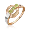 Artikelbild 1 des Artikels “Damenring „Drei Steine im Kreis“ aus 585 Bicolor-Gold mit Chrysolith “