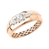 Product image 1 of the product “Women's Ring “Three Stones with Lattice” in 585 Rose Gold with Cubic Zirconia ”