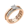 Artikelbild 1 des Artikels “Damenring „Dreiband mit Solitär“ aus 585 Rotgold mit Brillanten “