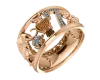 Product image 1 of the product “Women's Ring “Openwork with Clover” in Gold-Plated 925 Sterling Silver ”