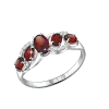 Artikelbild 1 des Artikels “Damenring „Fünf Ovale“ aus 925 Silber mit Zirkonia und Granat “