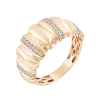 Product image 1 of the product “Women's Ring “Ribbed with Pavé Stripes” in 585 Rose Gold with Cubic Zirconia ”