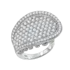 Product image 1 of the product “Women's Ring “Large Pavé Plate” in 925 Sterling Silver with Cubic Zirconia ”