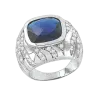 Product image 1 of the product “Women's Ring “Cushion Shape with Stone Pattern” in 925 Sterling Silver with Cubic Zirconia ”