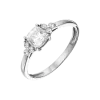 Artikelbild 1 des Artikels “Damenring „Kissenschliff mit Seitensteinen“ aus 585 Weißgold mit Zirkonia “
