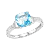 Product image 1 of the product “Women's Ring “Cushion Cut with Side Stones” in 925 Sterling Silver with Cubic Zirconia ”