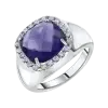 Product image 1 of the product “Women's Ring “Cushion Stone with Stone Halo” in 925 Sterling Silver with Cubic Zirconia ”