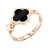 Artikelbild 1 des Artikels “Damenring „Kleeblatt schwarz“ aus 585 Rotgold “
