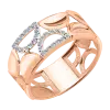 Artikelbild 1 des Artikels “Damenring „Kreise durchbrochen mit Steinen“ aus 585 Rotgold mit Zirkonia “