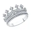 Product image 1 of the product “Women's Ring “Crown with Rows of Stones” in 925 Sterling Silver with Cubic Zirconia ”