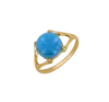 Product image 1 of the product “Women's Ring “Ball in Branch Setting” in Gold-Plated 925 Sterling Silver with Cubic Zirconia and Turquoise ”