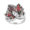 Artikelbild 1 des Artikels “Damenring „Lotusblüte“ aus 925 Silber mit Zirkonia und Granat “
