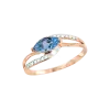 Artikelbild 1 des Artikels “Damenring „Marquise mit Steinreihen“ aus 585 Rotgold mit Brillanten und Topas “