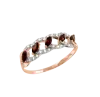 Product image 1 of the product “Women's Ring “Marquises with Stone Arc” in 585 Rose Gold with Cubic Zirconia and Garnet ”