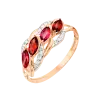 Product image 1 of the product “Women's Ring “Marquises with Stone Row” in 585 Rose Gold with Cubic Zirconia and Garnet ”