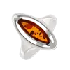 Product image 1 of the product “Women's Ring “Marquise in Oval Frame” in 925 Sterling Silver with Amber ”
