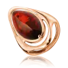 Product image 1 of the product “Women's Ring “Navette in Sweep” in Gold-Plated 925 Sterling Silver with Amber ”