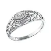Artikelbild 1 des Artikels “Damenring „Navette mit Ornament“ aus 925 Silber mit Zirkonia “