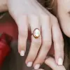 Product image 1 of the product “Women's Ring “Navette with Mother-of-Pearl” in 585 Rose Gold ”