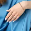 Product image 1 of the product “Women's Ring “Open with Balls” in 585 Rose Gold with Cubic Zirconia ”