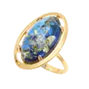 Product image 1 of the product “Women's Ring “Oval in Oval Frame” in Gold-Plated 925 Sterling Silver with Amber ”