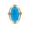 Product image 1 of the product “Women's Ring “Oval in Frame” in Gold-Plated 925 Sterling Silver with Turquoise ”