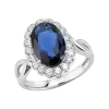 Product image 1 of the product “Women's Ring “Oval in Stone Halo” in 925 Sterling Silver with Cubic Zirconia ”