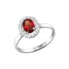Product image 1 of the product “Women's Ring “Oval in Stone Halo” in 925 Sterling Silver with Cubic Zirconia and Garnet ”