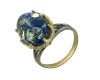Artikelbild 1 des Artikels “Damenring „Oval mit Krone“ aus 925 Silber vergoldet mit Zirkonia und Bernstein “