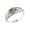 Product image 1 of the product “Women's Ring “Oval with Ornamental Shank” in 925 Sterling Silver with Cubic Zirconia ”