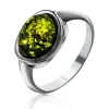 Artikelbild 1 des Artikels “Damenring „Oval mit Rahmen“ aus 925 Silber mit Bernstein “