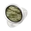 Artikelbild 1 des Artikels “Damenring „Oval mit Rahmen“ aus 925 Silber mit Labradorit “
