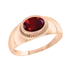 Product image 1 of the product “Women's Ring “Oval with Grooved Edge” in 585 Rose Gold with Garnet ”
